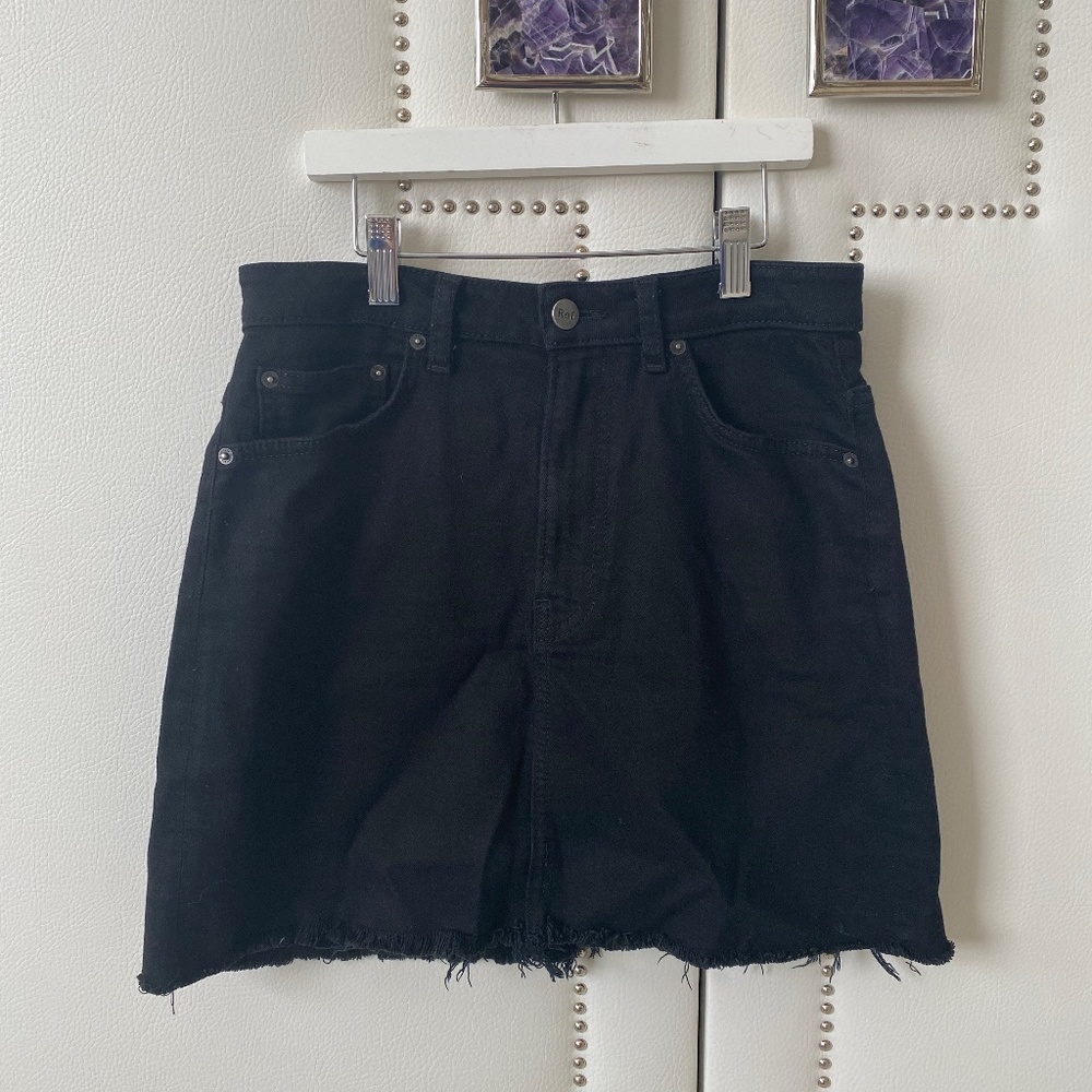 Reformation Black Denim Mini Skirt